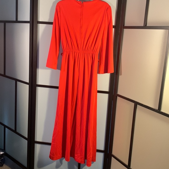 Toni Todd long red vintage 70's dress rainbow - Picture 3 of 8
